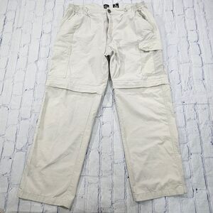 Red Head MENS SIZE L Convertible Zip Pants Shorts Cotton Nylon Cargo Khaki